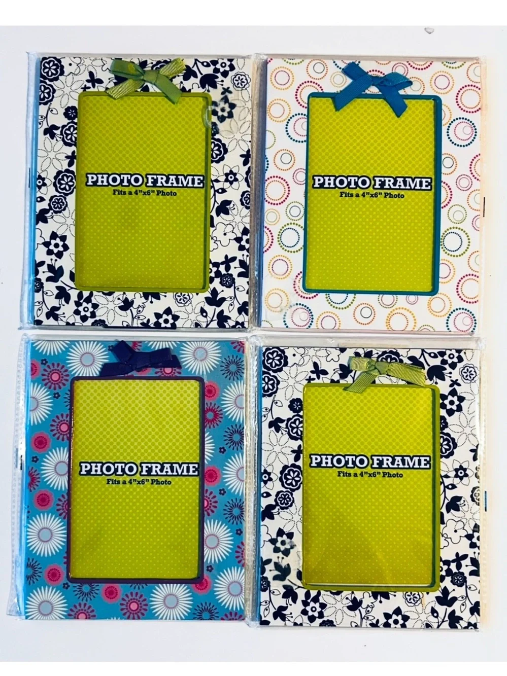 NEW Set of 4 Decorative Multicolor 4x6 Photo Frames
